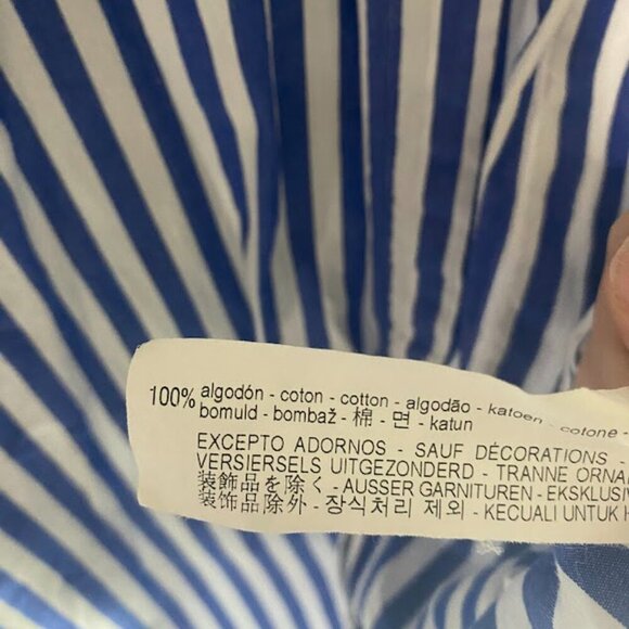 Zara Oversized Pearl Striped Button Down Shirt - Picture 6 of 6